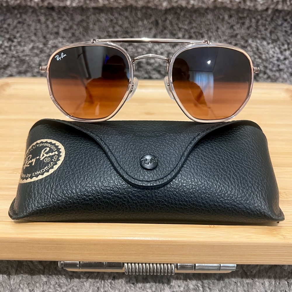 Ray-Ban Silver Frame with Brown Lenses Sunglasses